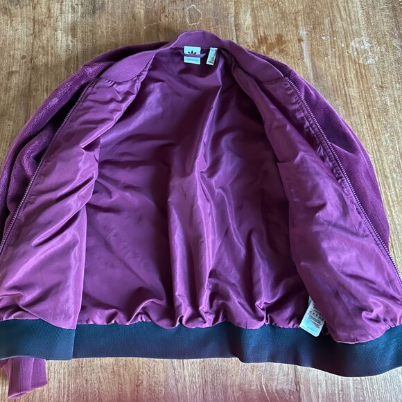 Adidas Velour Track Jacket - size S (Purple and Black) - Picture 2 of 3